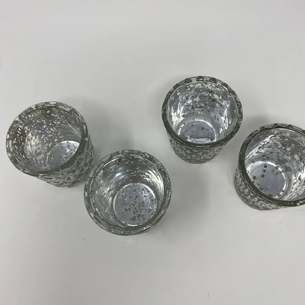 Mercury glass tea light holders Set of 4 candle holders